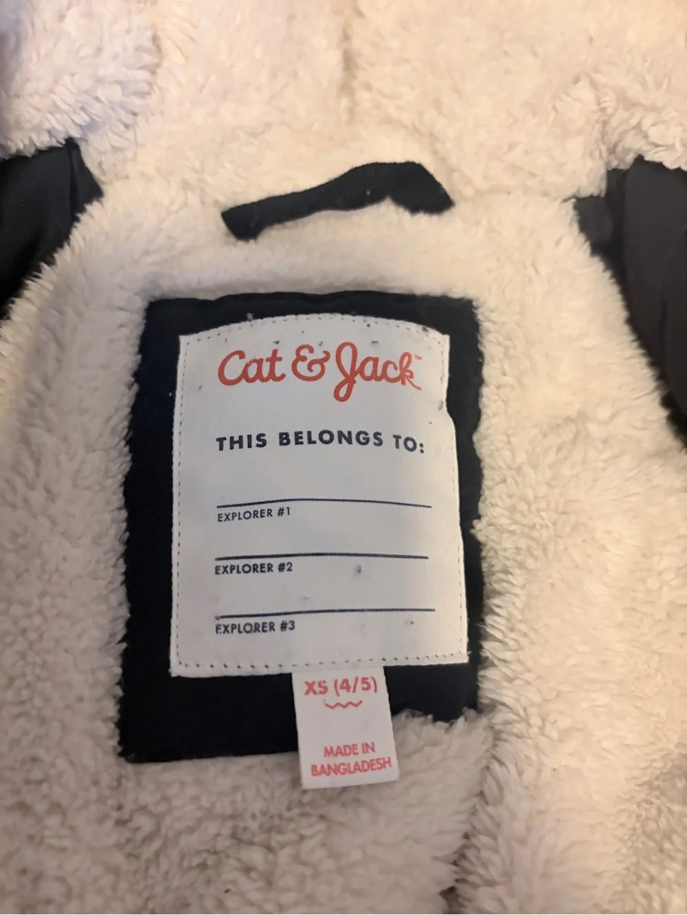 Cat & Jack Cream Sherpa-Lined Jacket with Black Trim